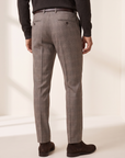 CRAIG STR PERFORMANCE STRETCH TROUSER – TAUPE GLEN PLAID - Hero Back