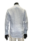 BANDED COLLAR LINEN SHIRT - FERRANTE