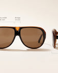 Vintage Frames Lebowski Black & Brown Acetate – Brown – BLACK / BROWN / BROWN - Measurements