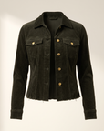 L’AGENCE Janelle Corduroy Jacket – ARMY - Ghost Mannequin Front
