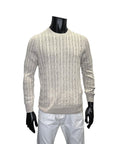COTTON LINEN CABLE KNIT - GRAN SASSO
