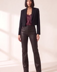 Evie High Rise Slim Boot Pant - PISTOLA – COATED MOCHA - Full Front Model