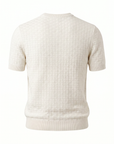 Gran Sasso Cotton Linen Brick T-Shirt – WHITE - Ghost Mannequin Back