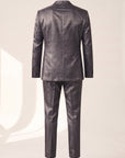CHARCOAL JACQUARD PEAK LAPEL TUXEDO - GABRIELE PASINI – CHARCOAL - Ghost Back