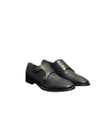 DOUBLE MONK STRAP CROC STAMPED DRESS SHOE - DEBONAIR