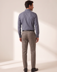 GORDON SC VIRGIN WOOL SHIRT – BLUE GREY MELANGE - Full Body Back