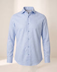 Gordon Textured Shirt – SAND – LIGHT BLUE - Ghost Front