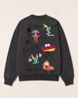 LUXURY SKETCH SWEATSHIRT - DOM REBEL – FADE BLACK - Ghost Mannequin Back