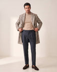 Briglia Quartieris Double-Pleat Side-Adjuster Trouser – NAVY - Full Front Styled Model
