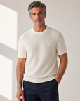 SAND Knit Crewneck T-Shirt – IVORY - Hero Front