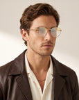 Vintage Frames Detroit Player XL Double Rope Edition 18KT Two-Tone Gold – Clear Flash Gold – YELLOW / WHITE GOLD / CLEAR FLASH GOLD - Grafic model portrait
