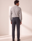GORDON SC VIRGIN WOOL SHIRT – LIGHT GREY MELANGE - Full Body Back