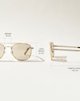 Vintage Frames Detroit Player XL Double Rope Edition 18KT Two-Tone Gold – Clear Flash Gold – YELLOW / WHITE GOLD / CLEAR FLASH GOLD - Measurements