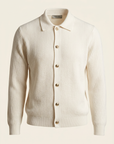 Ferrante Knit Shirt Cardigan – White - Detail Back