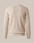 FERRANTE ESSENTIAL TEXTURED MERINO CREWNECK – WARM CREAM - Ghost Mannequin Back