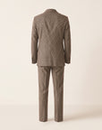TAUPE MICRO-DOT SINGLE-BREASTED PEAK LAPEL SUIT - GABRIELE PASINI – TAUPE / IVORY - Ghost Back