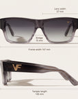 Vintage Frames VF Heir Grey Gradient Acetate – Black Gradient – GREY GRADIENT / BLACK GRADIENT - Measurements