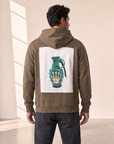 BOMB SILK PRINT HOODIE - BASTILLE – ARMY - Rear Artwork Hero