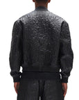 LEATHER OVERSIZED BOMBER - PURPLE