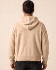 NIGHTCRAWLER KNIT HOODIE - DOM REBEL – BEIGE - Hero Back