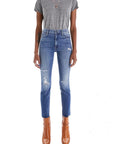Mid Rise Dazzler Ankle Fray Jeans - MOTHER