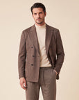 FRADI SLJ Double-Breasted Jacket – BROWN - Hero Front