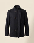 FRADI Kyran Stand-Collar Coat – BLACK - Ghost Front