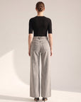 Kasey Mid-Rise Wide-Leg Jean — Backroad Grey – BACKROAD GREY - Full Back Model