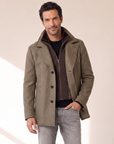 WOOL-BLEND JACKET WITH DETACHABLE BIB – OLIVE - Hero Front