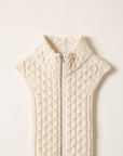 Upstate Wool Dickey — Ivory – IVORY - Collar and Zip Detail