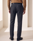 CRAIG STR PERFORMANCE STRETCH TROUSER – CHARCOAL NAVY GLEN PLAID - Hero Back