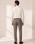 CRAIG STR PERFORMANCE STRETCH TROUSER – TAUPE GLEN PLAID - Full Body Back