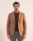 Circolo 1901 Garment-Dyed Soft Twill Wool Blazer – LIGHT MOCHA - Hero Front
