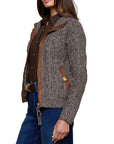 Shiloh Suede Trim Cardigan - L'AGENCE