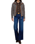Shiloh Suede Trim Cardigan - L'AGENCE