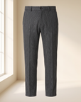 HERRINGBONE REG SUIT PANTS - LES DEUX – BLACK - Ghost Front