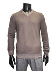 TEXTURED WASHED V-NECK - FERRANTE