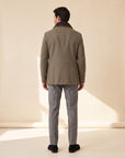 Briglia BG21 Mélange Pleated Trouser – GREY - Full Back Styled Model