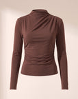 Pistola Nathalia Draped Mock Neck — Woodland – WOODLAND - Ghost Front