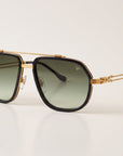 Vintage Frames Boss 2 Special Edition 24KT Gold – Army Green Gradient – BLACK / YELLOW GOLD / ARMY GREEN GRADIENT - Three-quarter