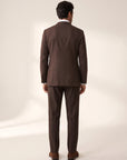 Gordon Textured Shirt – SAND – WHITE - Full Body Back