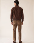 Brandon Corduroy Trousers – SAND – DARK BROWN - Full Body Back