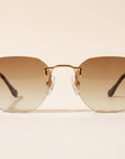 Vintage Frames Detroit Player Drill Mount 24KT Gold – Light Brown Gradient – YELLOW GOLD / LIGHT BROWN GRADIENT - Front hero