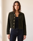 L’AGENCE Janelle Corduroy Jacket – ARMY - Hero Front