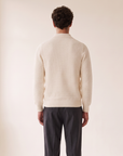 CHECK STRUCTURE KNITTED LS POLO - LES DEUX – LIGHT IVORY - Hero Back