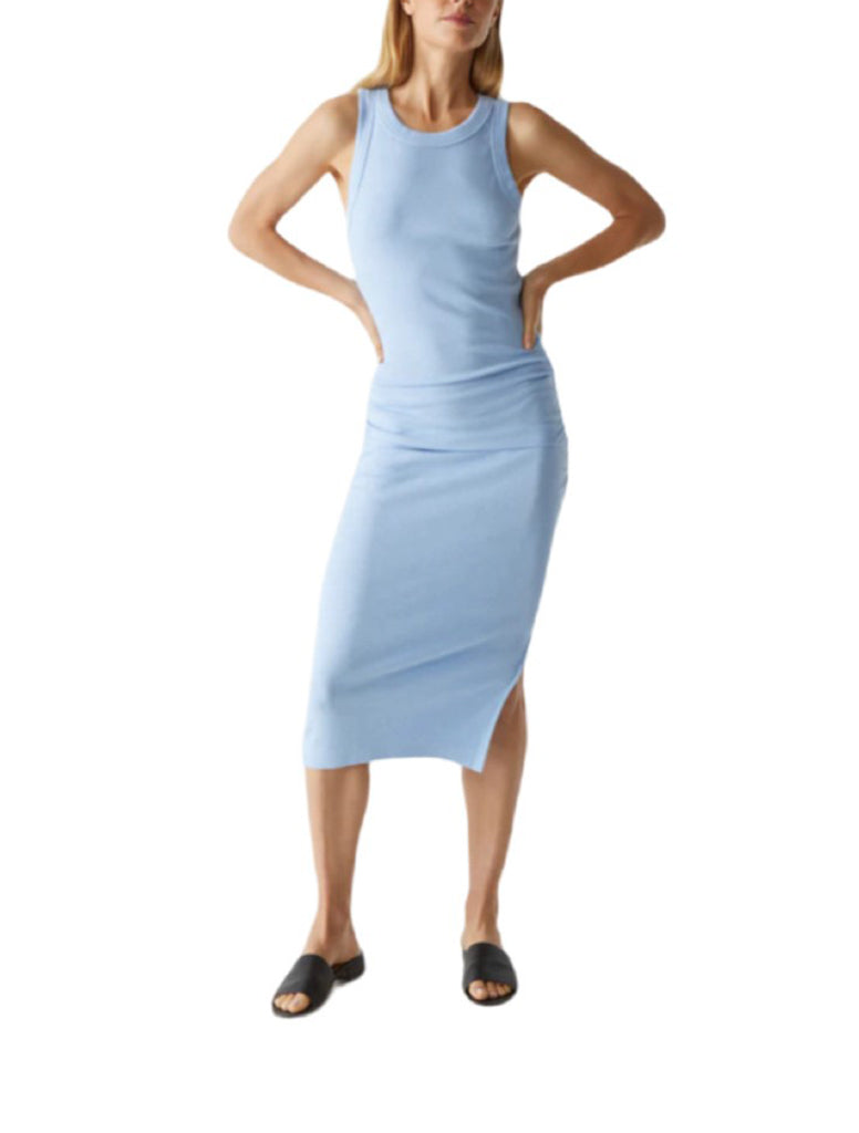 michael stars ruched midi dress Michael Stars Nova Long-Sleeve Ruched Dress