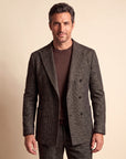 Circolo 1901 Double-Breasted Herringbone-Print Suit – BLACK - Hero Front