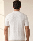 Gran Sasso Cotton Linen Brick T-Shirt – WHITE - Mid-body Back