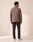 Briglia BG21 Mélange Pleated Trouser – BROWN - Full Back Styled Model