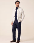 FRADI Milk/Beige Button Cardigan – MILK/BEIGE - Full Three Quarter